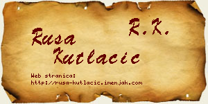 Rusa Kutlačić vizit kartica